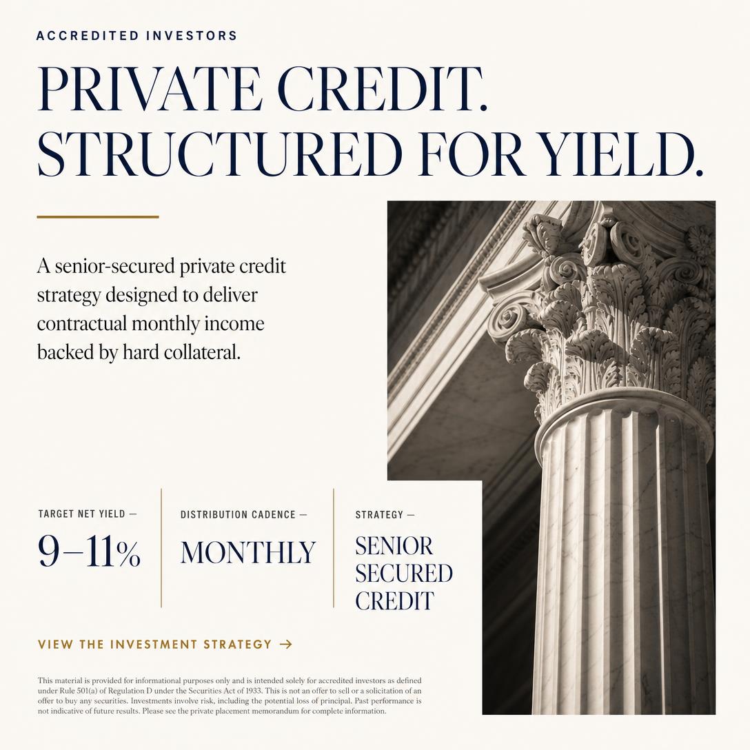 Private credit accredited investor ad creative