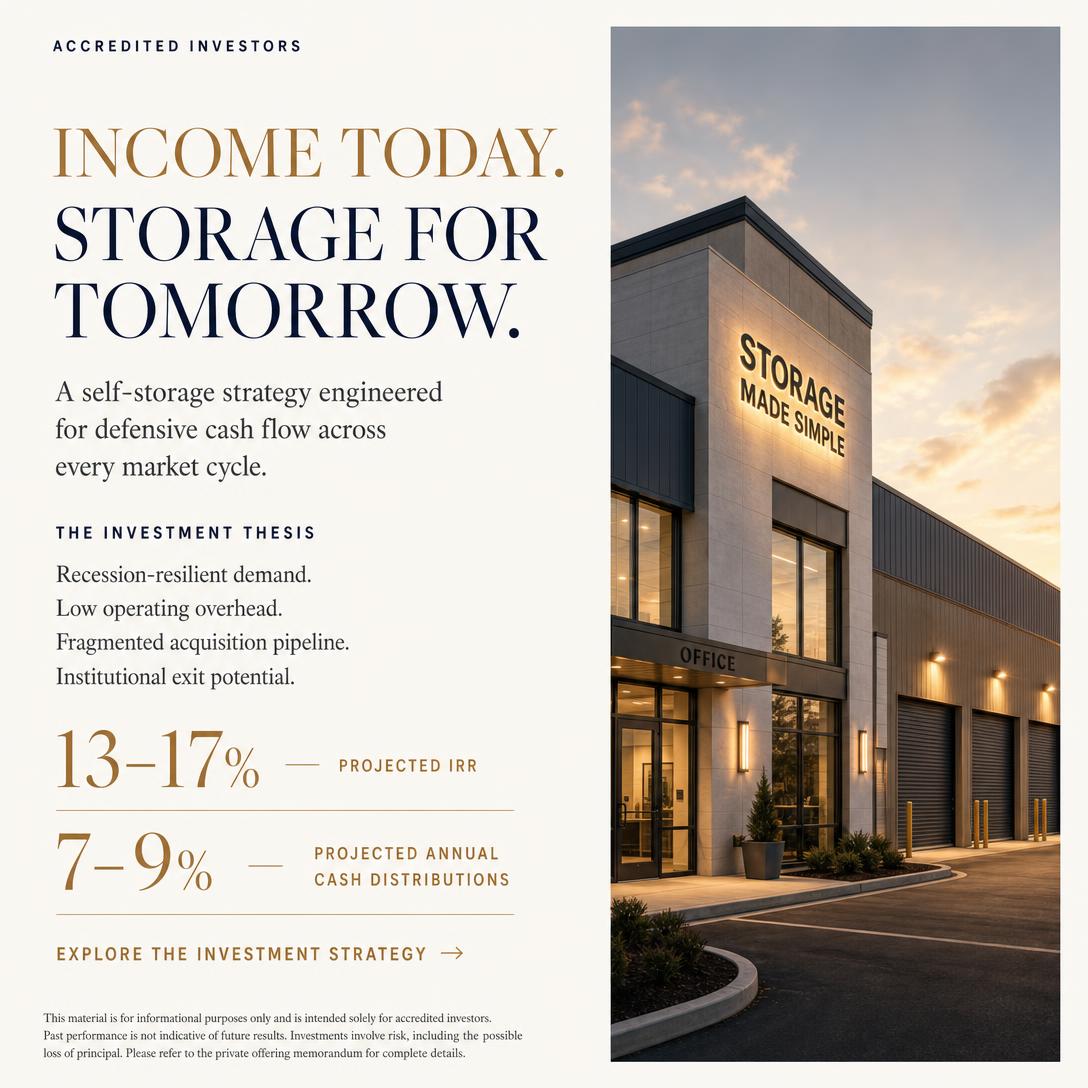 Self-storage accredited investor ad creative